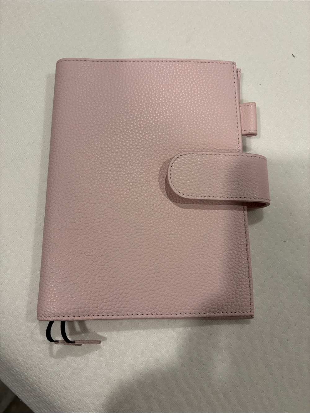 Blush Pink Leather Snap Planner